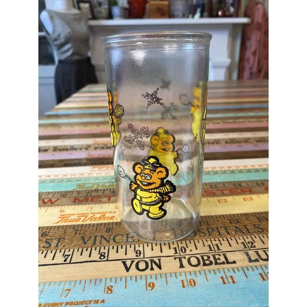 VINTAGE Muppets Jim Henson Alvin Chipmunk Lot of 2 Tall Glasses